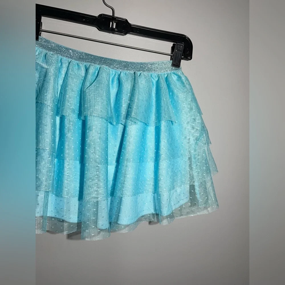 Justice Light Blue Layered Mini Skirt